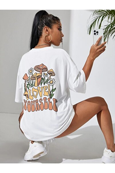 WOODROFFE Oversize γυναικείο/κορίτσι μπλουζάκι - Love Your Self Printed