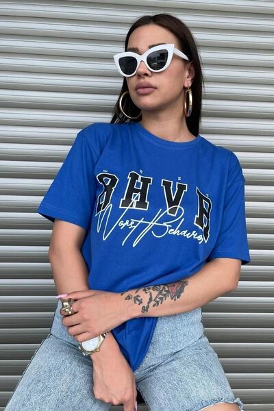 WOODROFFE بلوزة تي شيرت مطبوعة كبيرة الحجم للنساء/الفتيات Bhvr