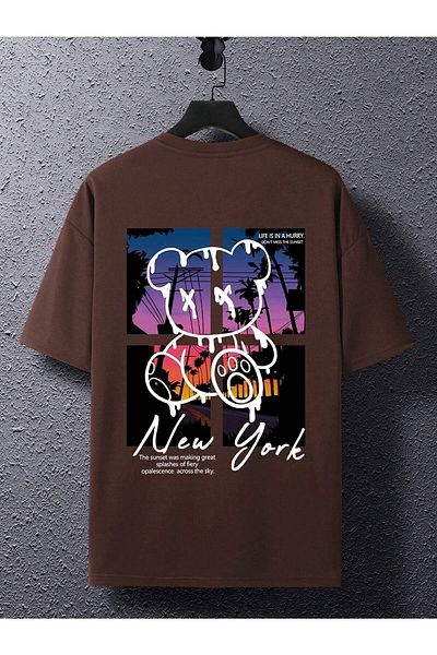 WOODROFFE Life Hurry Ανδρικό μπλουζάκι με στάμπα Oversize Casual Boyfirend