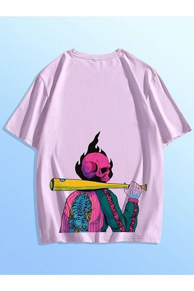 WOODROFFE Μπάλα του μπέιζμπολ Skeleton Printed Oversize T-shirt Salas Boyfriend