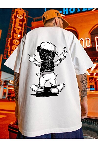 WOODROFFE Funny Bear Printed Oversize Men's T-shirt Casual Boyfirend