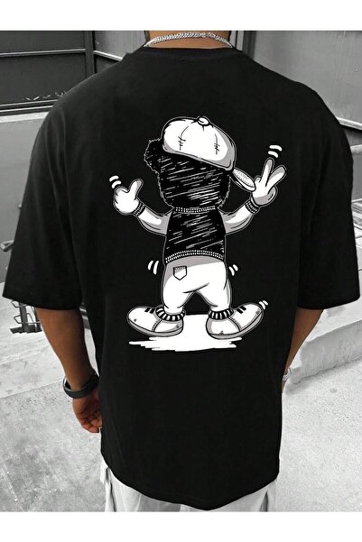 WOODROFFE Tricou pentru bărbați oversize cu imprimeu Funny Bear Casual Boyfirend