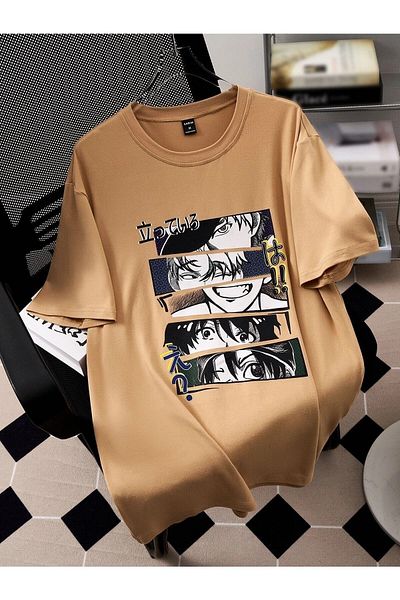 WOODROFFE Ανδρικό μπλουζάκι Casual Boyfirend με στάμπα με θέμα Anime