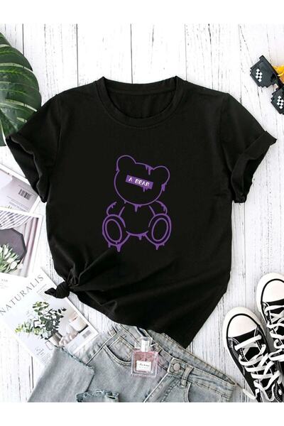 WOODROFFE Unisex Medved Štampano Oversize kroj T-shirt Salas Dečko