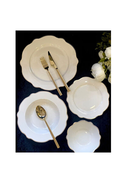 ROY KING Gold King 24 Parça Porselen Yemek Takımı