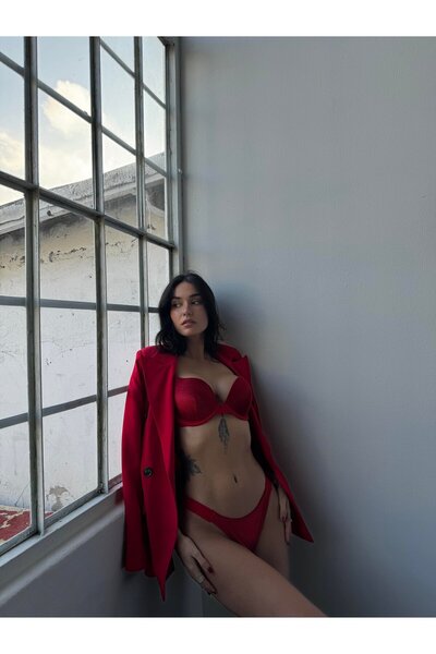 Kelebeklingerie Velvet Pattern Bra Set