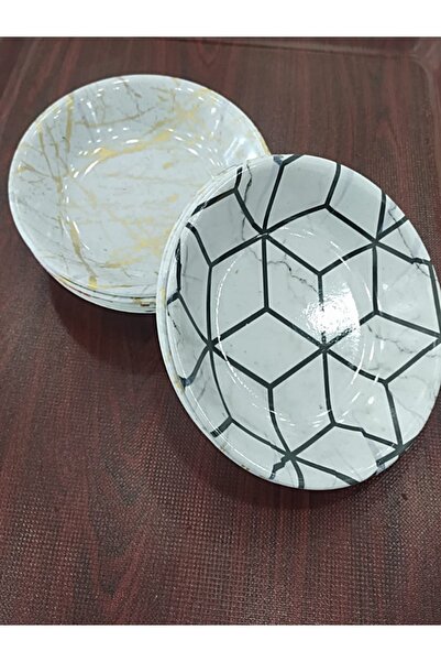 BİODATA 4 Adet Melamin Çukur Yemek Tabağı 18cm BPA İçermez Bulaşık Makinesind...