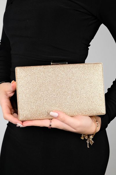 LuviShoes MARSILYA Abendtasche für Damen, Gold/Sand/Glitzer