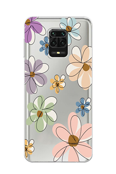 Magic Ring Redmi Note 9 Pro / 9s Uyumlu Çiçek Tasarımlı Şeffaf Telefon Kılıfı