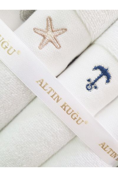 Özdilek 4 White Minimale Embroidered Towels
