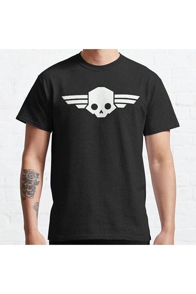 ZOKAWEAR Tricou cu imprimeu cu design negru Helldivers Loose Fit