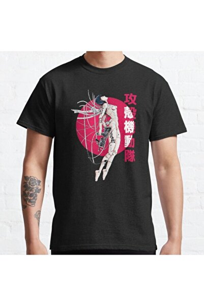 ZOKAWEAR تي شيرت فضفاض مطبوع عليه Ghost In The Shell - تصميم Sun