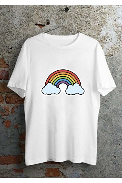 ZOKAWEAR Tricou obișnuit unisex cu imprimeu curcubeu - cu o formă lejeră