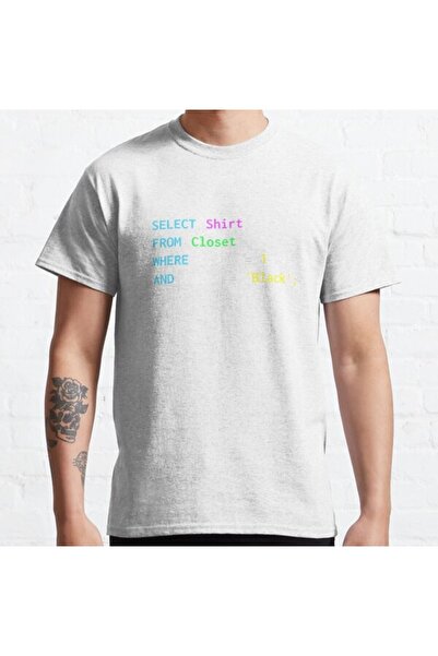 ZOKAWEAR Programatori SQL unisex - Tricou imprimat cu design ușor pentru admi...