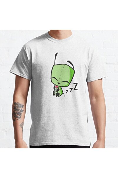 ZOKAWEAR تي شيرت مطبوع بتصميم فضفاض للجنسين من Invader Zim Gir Sleeping Robot...