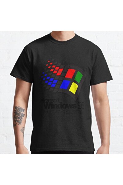 ZOKAWEAR Μπλουζάκι με στάμπα Loose Fit Unisex Windows 95 (λευκό/χωρίς σύννεφα)