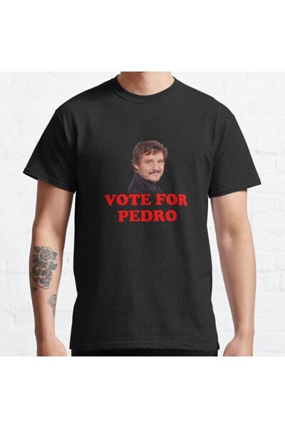 ZOKAWEAR تي شيرت مطبوع بتصميم فضفاض باللون الأسود من أجل بيدرو باسكال