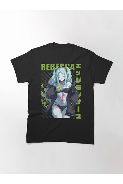 ZOKAWEAR Loose Fit Cyberpunk: Edgerunners - Tricou imprimat cu design Rebecca