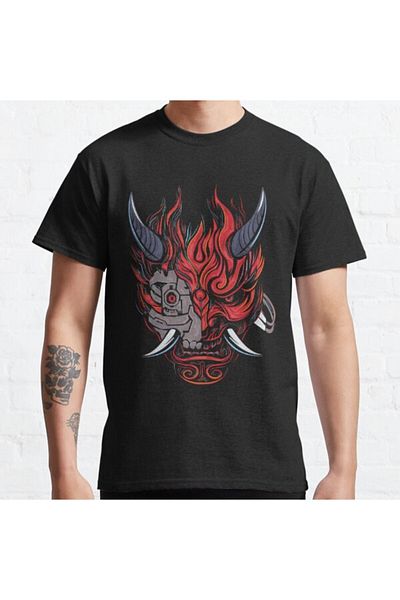 ZOKAWEAR Μπλουζάκι Loose Fit Cyberpunk Samurai 2077 Oni Design Printed