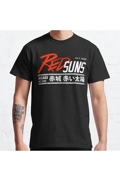 ZOKAWEAR Inițial D - Designul tricoului Redsuns, tricou BLM cu potrivire liberă.
