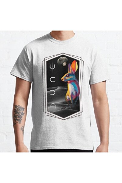 ZOKAWEAR Унисекс Дюн. Тениска с щампа „Пясъчна мишка“ - ЧЕРЕН ФОН