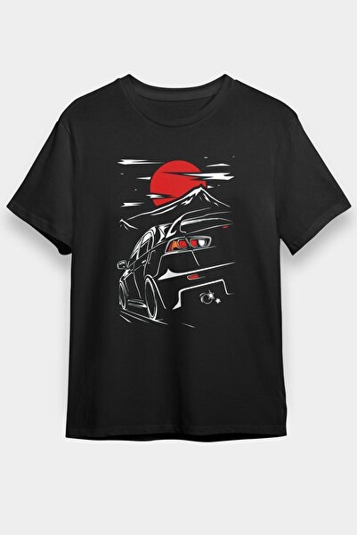 ZOKAWEAR تي شيرت ميتسوبيشي أسود فضفاض للجنسين