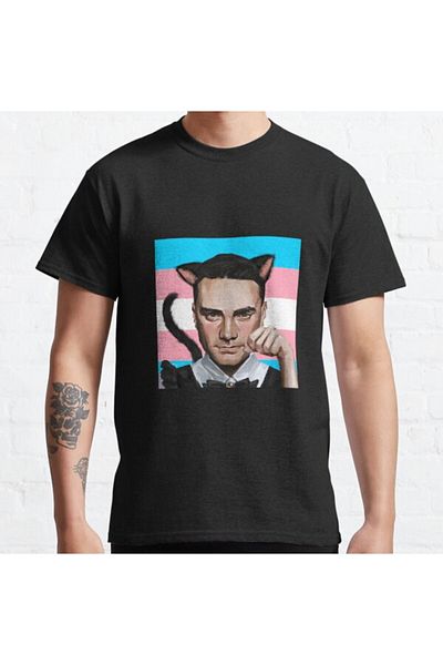 ZOKAWEAR Ben Shapiro Catboy Maid Patterned - Trans Pride Flag Printed T-shirt, Loose Fit