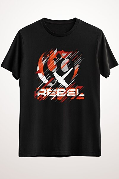 ZOKAWEAR Unisex Loose Fit Μαύρο T-Shirt Star Wars Rebel