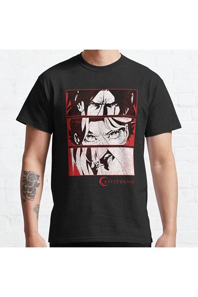 ZOKAWEAR Τυπωμένο μπλουζάκι με σχέδιο αφίσας Loose Fit Castlevania Angry Eyes Group Panel