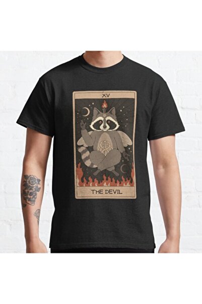 ZOKAWEAR Široka unisex majica The Devil Raccoons Tarot Design Štampano