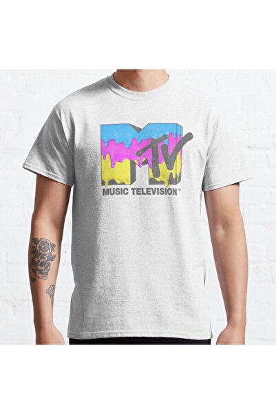 ZOKAWEAR Tricou imprimat unisex Mtv Music Television Neon Paint Melt