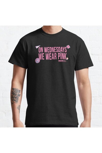 ZOKAWEAR Loose Fit Unisex Mean Girls On Wednesdays Wear Pink Little Stickers ...
