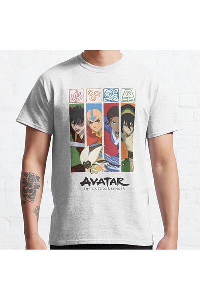 ZOKAWEAR Avatar unisex loose fit: The Last Airbender Group Character Panels Design Tricou imprimat