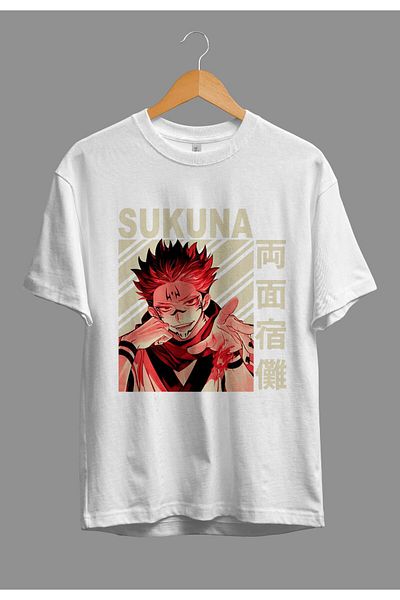 ZOKAWEAR Μπλουζάκι με τυπωμένο σχέδιο χαρακτήρων Anime Loose Fit Jujutsu Kaisen Sukuna