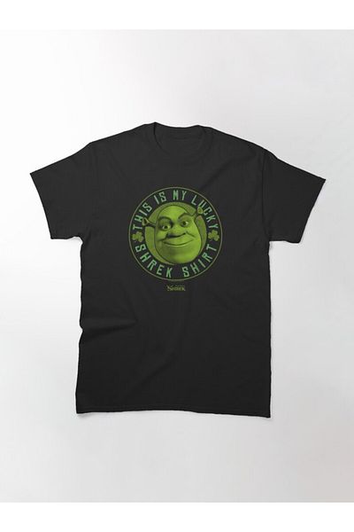 ZOKAWEAR Tricou imprimat unisex Shrek, ziua Sfântului Patrick, acesta este norocul meu Shrek.