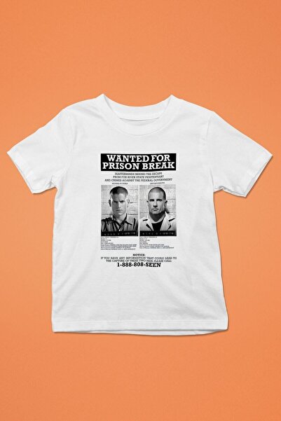 ZOKAWEAR Λευκό μπλουζάκι Unisex Loose Fit Prison Break με στάμπα