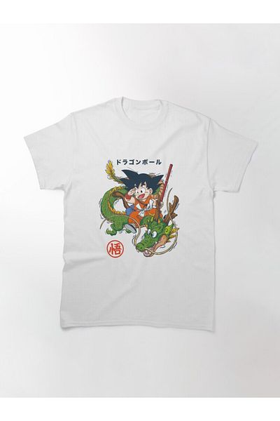 ZOKAWEAR Tricou cu imprimeu cu design loose fit unisex Dragon Ball Goku Shenron