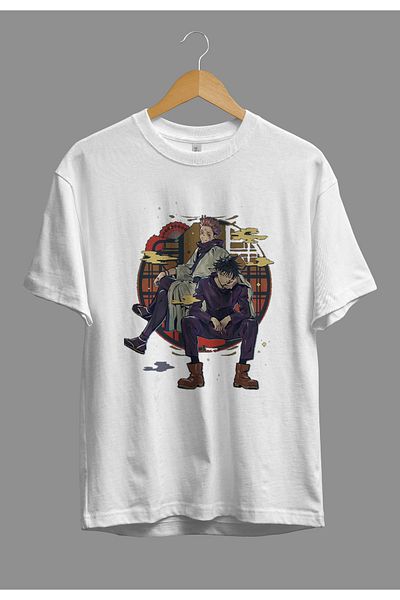 ZOKAWEAR Loose Fit Jujutsu Kaisen Megumi Fushiguro And Yuji Itadori Anime Character Printed Design T-Shirt