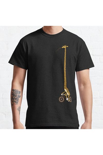 ZOKAWEAR Tricou cu imprimeu unisex cu design lung de plimbare cu bicicleta