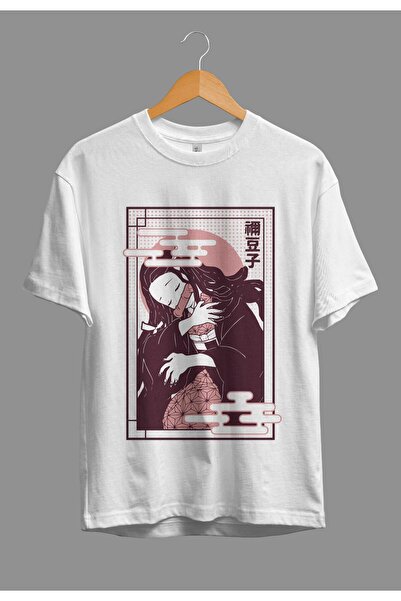 ZOKAWEAR Тениска с щампа от аниме герой Demon Slayer Nezuko Kamado с широка к...