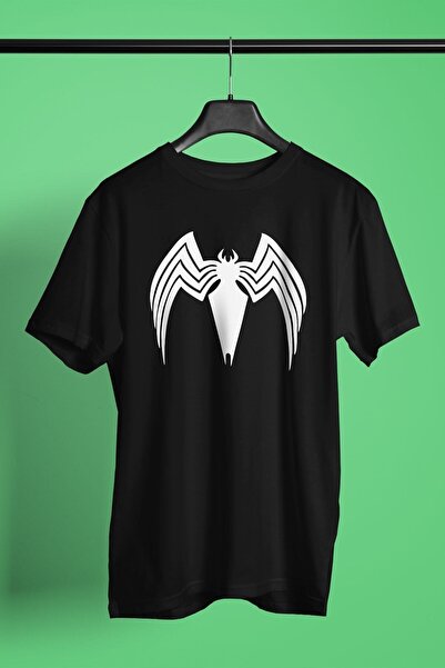 ZOKAWEAR Unisex Bol Kalıp Venom Baskılı Siyah Tişört