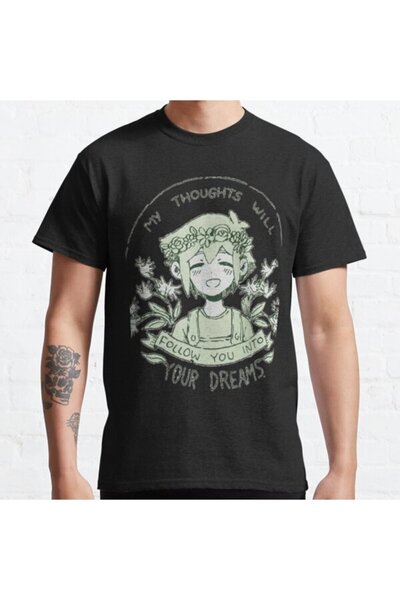 ZOKAWEAR Тениска с щампа „Омори, моите мисли ще те последват в мечтите ти“ с ...