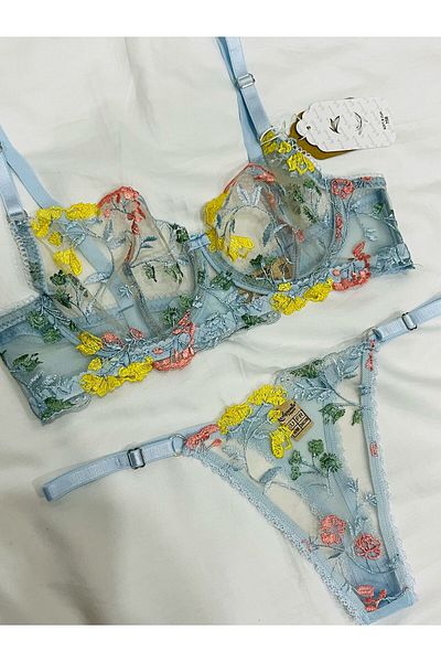 mendoza store Σετ σουτιέν Brode Baby Blue Color Floral