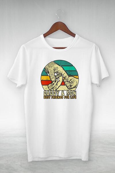ZOKAWEAR Unisex Loose Fit White -daddy & Last Best Friends For Life -illustra...
