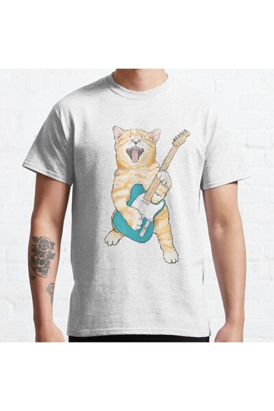 ZOKAWEAR Μπλουζάκι Loose Fit Unisex Rock Roll Kitten με στάμπα