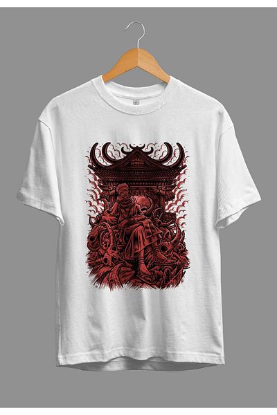 ZOKAWEAR Μπλουζάκι με τυπωμένο σχέδιο χαρακτήρων Anime Loose Fit Jujutsu Kaisen Sukuna Ryomen