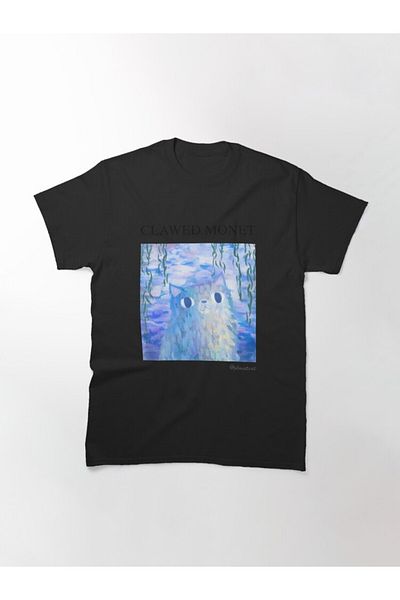 ZOKAWEAR Τυπωμένο μπλουζάκι Loose Fit Unisex Clawed Monet Artist Cat Design