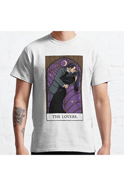 ZOKAWEAR Tricou imprimat unisex cu design de carte de tarot Loose Fit