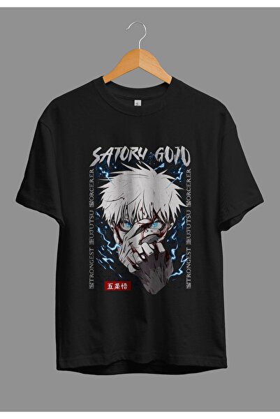 ZOKAWEAR Tricou cu imprimeu unisex Jujutsu Kaisen Gojo Satoru, cu caracter largi
