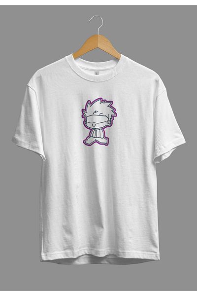ZOKAWEAR Μπλουζάκι με τυπωμένο σχέδιο χαρακτήρων Anime, μινιμαλιστικό Satoru Gojo (SENSEİ) Jujutsu Kaisen